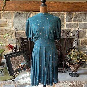 Free People Teal/Orange Abbie Fit and Flare Mini